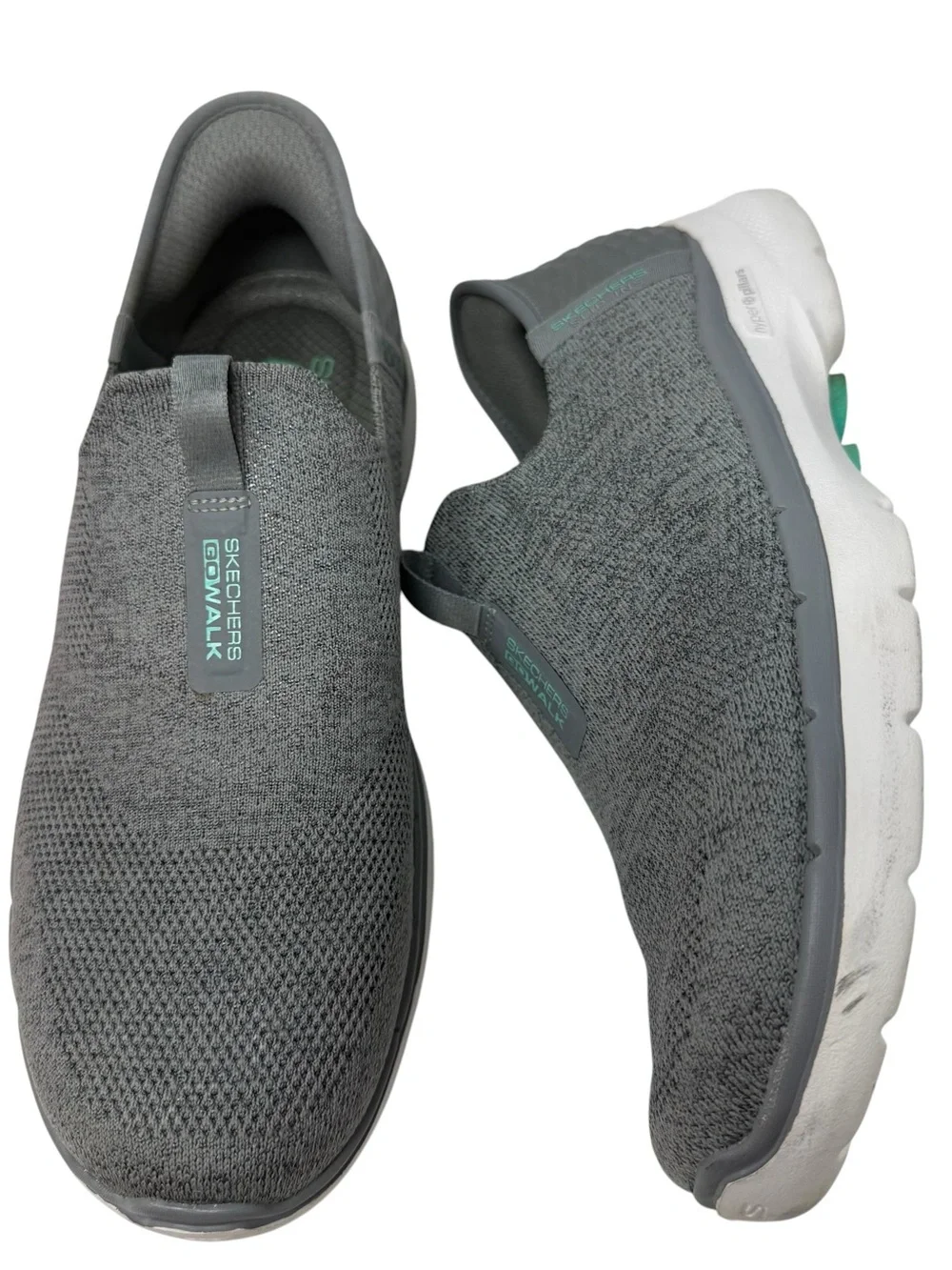 Skechers Slip Ins Womens Size 9.5 Gray Go Walk 6 Fabulous View Hands free shoes